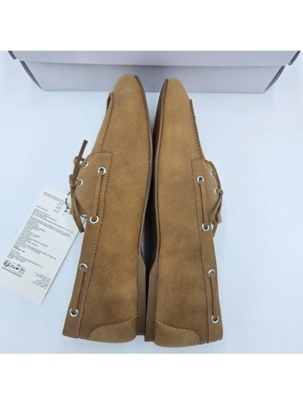 Women’s Monaco Boat Shoes | Size 11 | Cognac Vegan Leather Flats New in Box - Picture 9 of 10